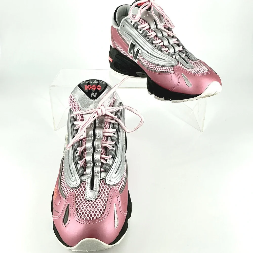 New Balance 1000 Size 11.5 Pink Silver Black Metallic Retro Running Shoes M1000U - Picture 3 of 16